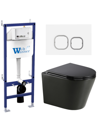 Комплект инсталляции с унитазом Weltwasser BAMBERG 460 + SALZBACH 043 MT-BL + BAMBERG WT