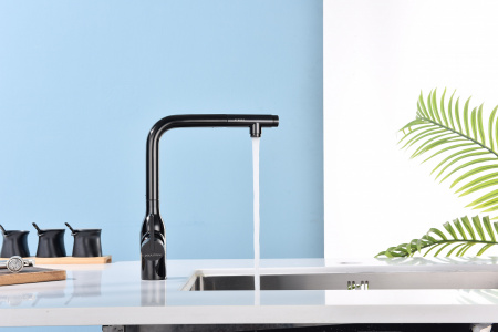 Смеситель для кухни Paulmark VIPER Vi213105-GB, глянцевый черный