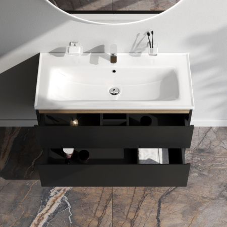 M85AFHX1002BM X-Joy База под раковину AM.PM, подвесная, 100 см, 2 ящика, черный матовый