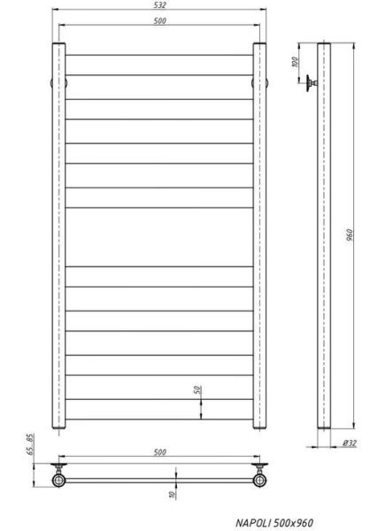 Полотенцесушитель Stinox Napoli 50x100 1"