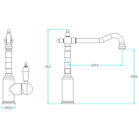 Смеситель для кухни Boheme Medici Ripresa 101 Бронза