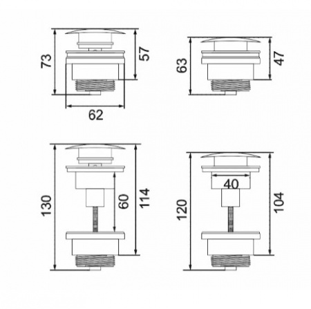 Сифон с донным клапаном Calani KLIK-KLAK CHROM CAL-A0004