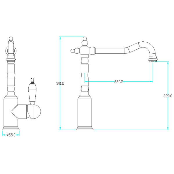 Смеситель для кухни Boheme Medici Ripresa 101 Бронза