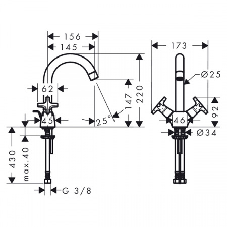 Смеситель для умывальника Hansgrohe Logis Classic 71270000