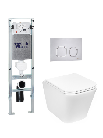 Комплект инсталляции с унитазом Weltwasser AMBERG 350 ST + GELBACH 043 GL-WT + AMBERG RD-MT CR