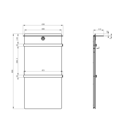 Полотенцесушитель электрический с греющей плитой Черный мрамор WONZON & WOGHAND, Брашированный никель (WW-A504-BR)
