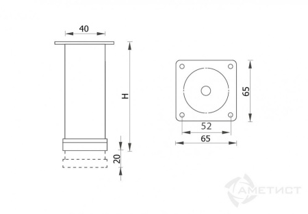 Комплект мебельных опор Taliente Cevia TA-KIT-gambe cromo