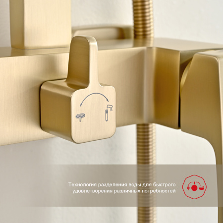 Душевая система Raglo R01.24.03, сатин золотой