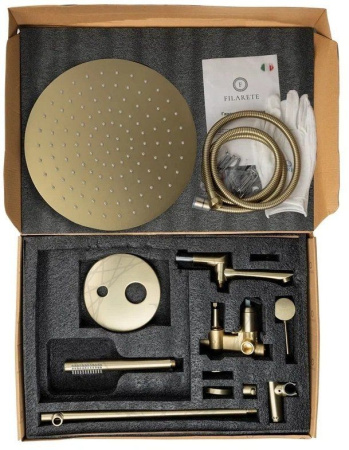 Душевая система скрытого монтажа FILARETE Roun FL1020 (Матовое золото)