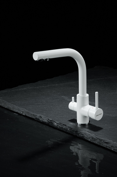 Смеситель для кухни Paulmark ESSEN Es213011-431TW, белый матовый полностью