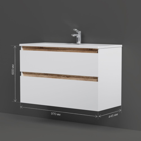 M85AFHX1002WG X-Joy База под раковину AM.PM, подвесная, 100 см, 2 ящика, белый глянец