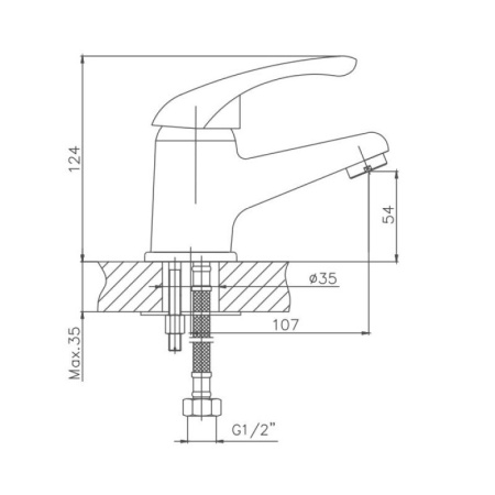 Смеситель для раковины Cron CN1003, хром