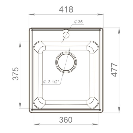 Кухонная мойка Reflection Quadra RF0243BL, черный
