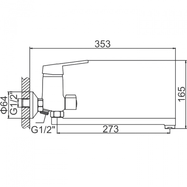 Смеситель для ванны Ledeme H68-B L2268-B