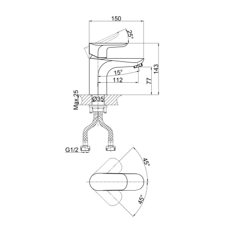 Смеситель для раковины D&K Venice DA1032101, хром
