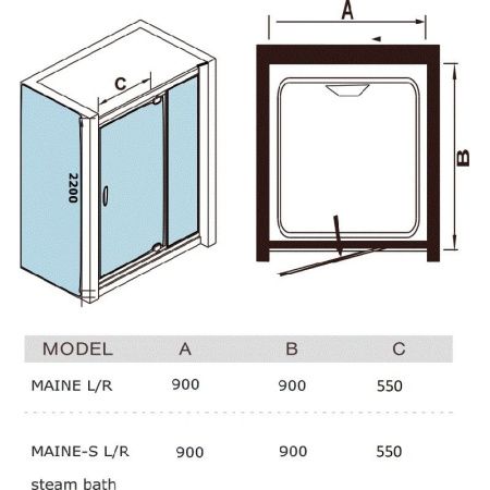 Душевая кабина WeltWasser MAINE L 90x90