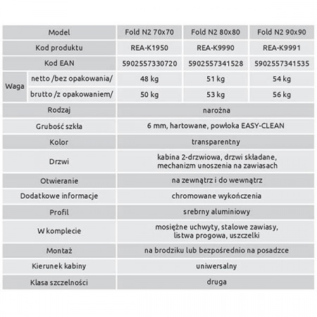 Душевой уголок Rea Fold N2 70x70 K1950