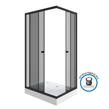 Душевой уголок Niagara Eco NG-012-14QT (120х80х195) низкий поддон(13см),черный,стекло тонированное,