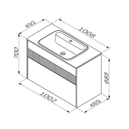 M8FFUX1002WM Func База под раковину AM.PM (push-to-open), 100 см, цвет белый матовый