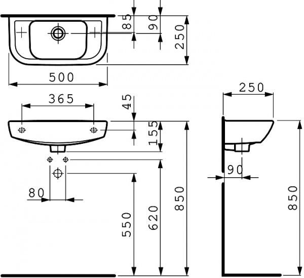 Умывальник Laufen Pro B 8169574001061 50x25x15.5