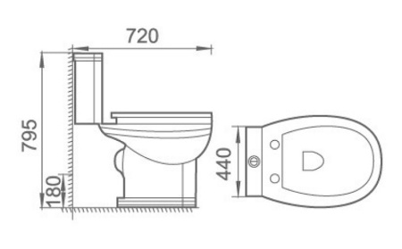 Унитаз компакт Boheme Vogue 941 с бачком и без сиденья