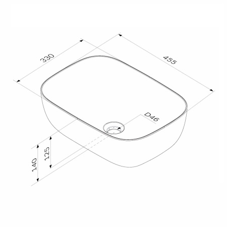 M8FWCC10450WG Func Раковина накладная AM.PM, прямоугольник, 45 см, цвет белый глянец