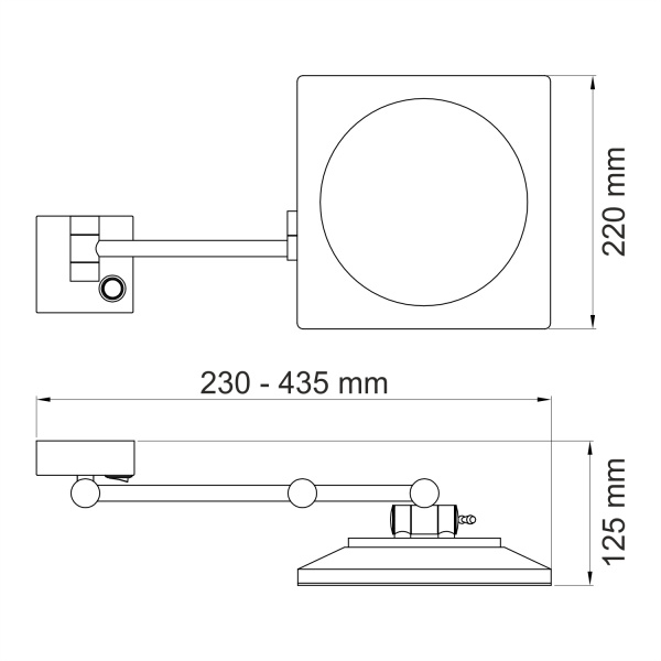 Зеркало с LED-подсветкой, 3-х кратным увеличением WasserKRAFT K-1008