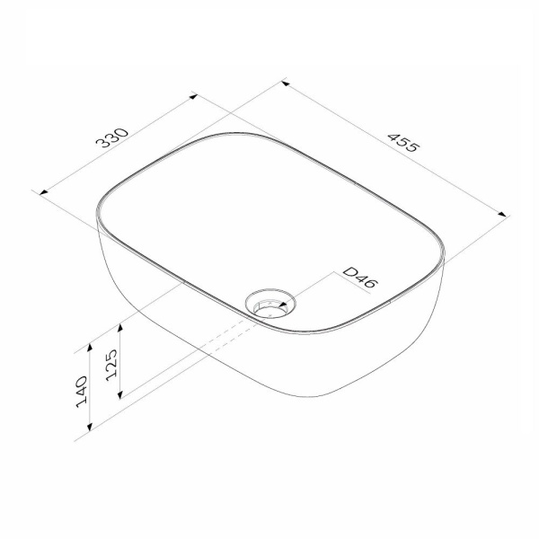 M8FWCC10450WG Func Раковина накладная AM.PM, прямоугольник, 45 см, цвет белый глянец