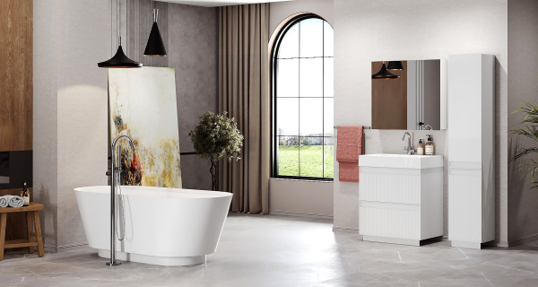 Тумба под умывальник Belux Базель напольная 80-02, Белый матовый