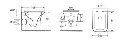 Унитаз NIVOLET  Aria подвесной безободковый Cerutti SPA  CT7779