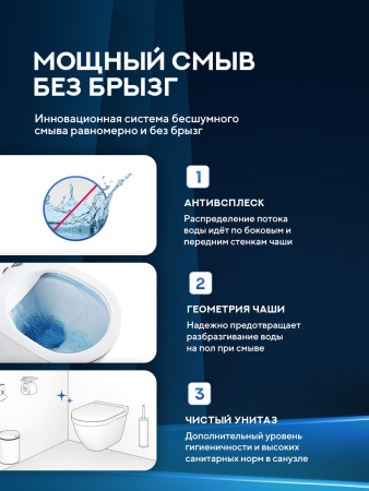 Унитаз подвесной безободковый Amore di Mare Lenza Tornado Bidet P252-XT с функцией биде, овальный белый, антивсплеск, фарфор, быстросъемное сиденье дюропласт с микролифт, антибактериальное покрытие