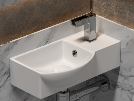 Умывальник подвесной прямоугольный  с крепежом Ceramicanova Element 400*220*120мм, Белый, CN6039L