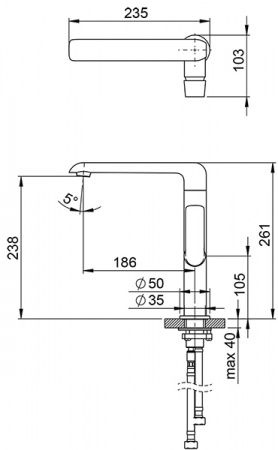 Смеситель для умывальника Ravak Flat 016.00 X070125