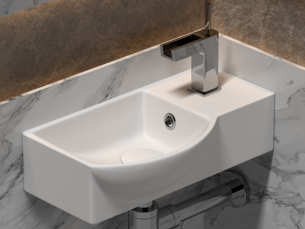 Умывальник подвесной прямоугольный  с крепежом Ceramicanova Element 400*220*120мм, Белый, CN6039L