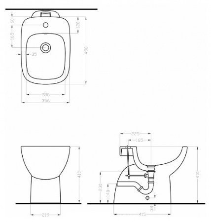 Биде напольное Kolo Style L25000900 49х36х41 с переливом