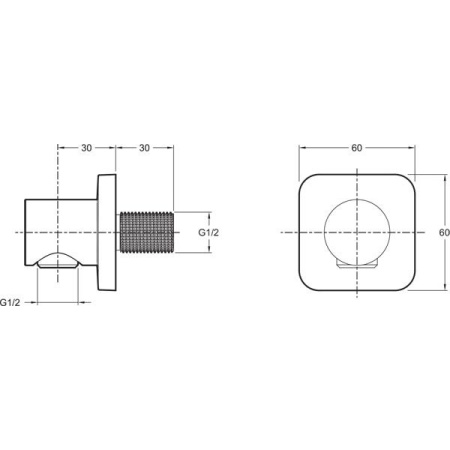 Шланговое подключение Jacob Delafon Modulo E8463-CP Хром