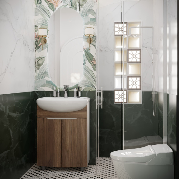 Тумба д/ванной MIXLINE "ЛИВАДИЯ-60" шимо темный-белый под ум. Арго-60 (549698)