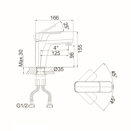 Смеситель для раковины D&K Berlin DA1432103, золото