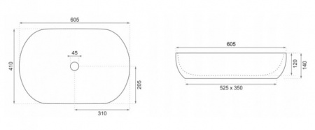 Умывальник Rea CLEO 60 U0024