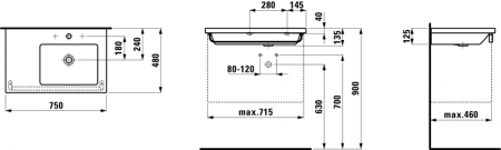 Умывальник Laufen Living 8174390001091 75x48x12.5