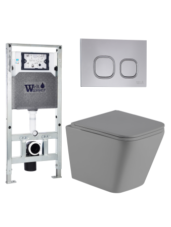 Комплект инсталляции с унитазом Weltwasser AMBERG 506 ST + GELBACH 041 MT-GR + AMBERG RD-CR