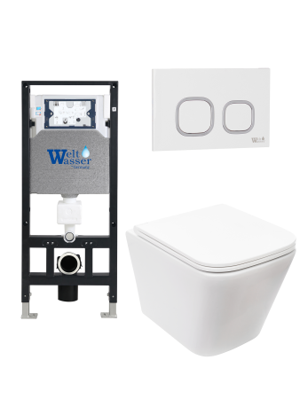 Комплект инсталляции с унитазом Weltwasser AMBERG 506 + GELBACH 043 MT-WT + AMBERG RD-WT