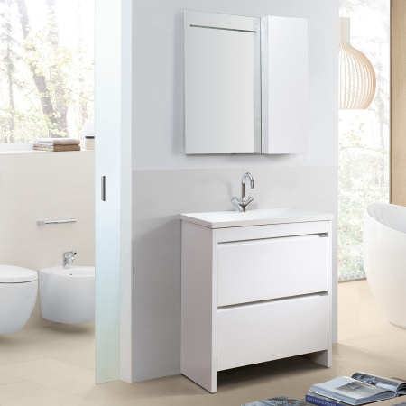 Тумба под умывальник Belux Мадрид 90-02 напольный, белый глянцевый