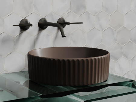 Умывальник чаша накладная круглая Ceramicanova Element 360*360*115мм, темно-коричневый матовый, CN6057MDB