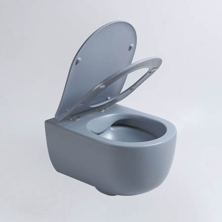 Унитаз подвесной Vincea Evo VT1-34SMO безободковый, цвет океан матовый, ультратонкое soft-close сиденье