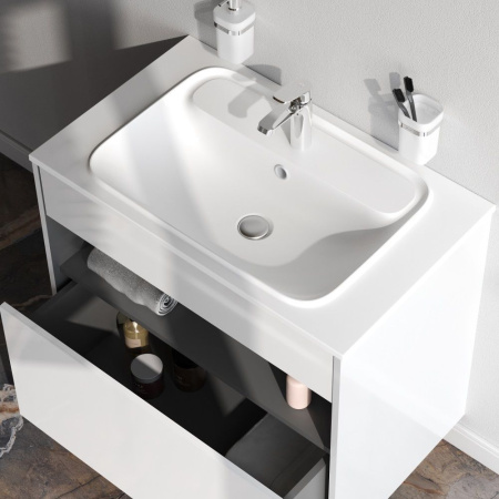 M8FFUX0801WG Func База под раковину AM.PM, 1 ящик (pull-out), 80 см, цвет белый глянец