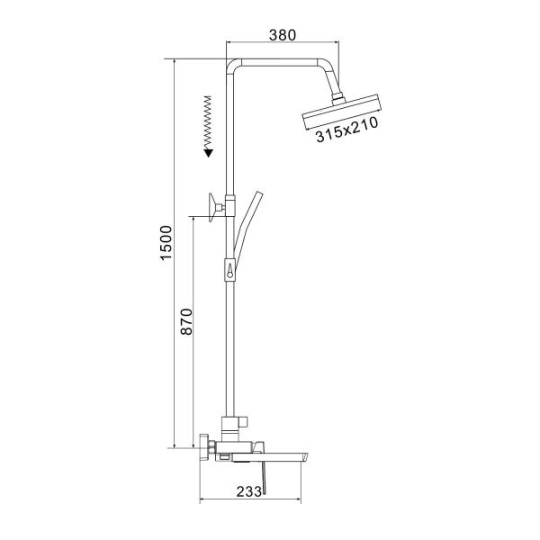 Душевая система Rose R1836C