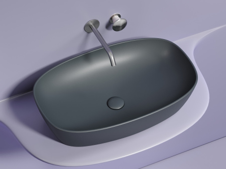 Умывальник чаша накладная овальная Ceramicanova Element 600*380*138мм, Темный антрацит матовый, CN6049MDH