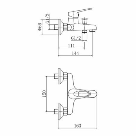 Смеситель для ванны FASHUN A3013, хром