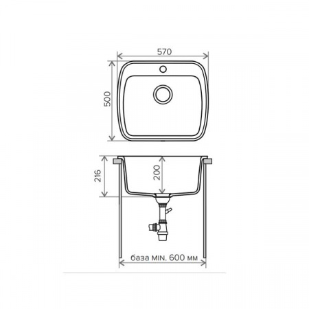 Кухонная мойка Polygran F-11 50x57 бежевый